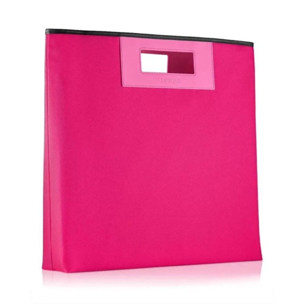 NWT CLINIQUE HOT PINK SHOPPER TOTE BAG XL